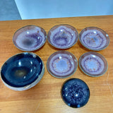 Bowl de Luxo Ágata Roxa e Azul 7 Peças