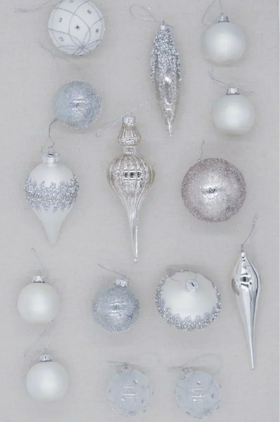 Kit 15 Enfeites De Luxo Winter Frost